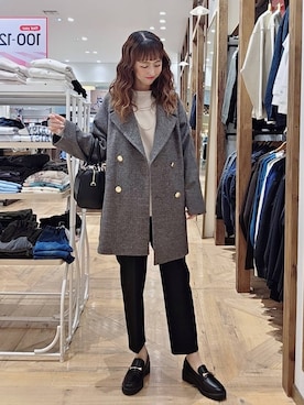 「アイテム（チェスターコート）」を使った、K・Nさん（レディース・161cm・30代）の秋コーディネート