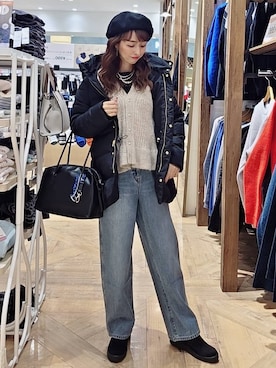 「アイテム（ボストンバッグ）」を使った、K・Nさん（レディース・161cm・40代）の冬コーディネート