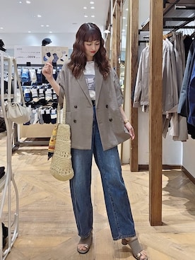 「GLOBAL WORK（グローバルワーク）のアイテム（ジャケット/アウター）」を使った、K・Nさん（レディース・161cm）の春コーディネート