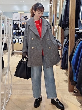 「GLOBAL WORK（グローバルワーク）のGOODデニムバギーパンツ/498388（デニムパンツ）」を使った、K・Nさん（レディース・161cm）の秋コーディネート