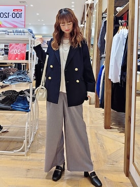 「アイテム（ニット/セーター）」を使った、K・Nさん（レディース・161cm・40代）の秋コーディネート
