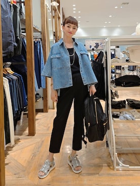 「アイテム（タンクトップ）」を使った、K・Nさん（レディース・161cm・40代）の夏コーディネート