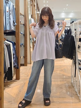 「若見え」｜「アイテム（アクセサリー）」を使った、K・Nさん（レディース・161cm）の夏コーディネート