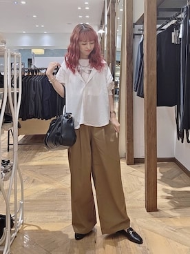 「GLOBAL WORK（グローバルワーク）の3ROOMボストンバッグ/1045688（ボストンバッグ、ブラック系）」を使った、K・Nさん（レディース・161cm）の夏コーディネート