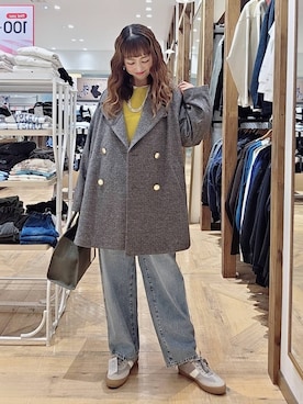 「GLOBAL WORK（グローバルワーク）のGOODデニムバギーパンツ/498388（デニムパンツ）」を使った、K・Nさん（レディース・161cm・40代）の秋コーディネート