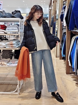 「アイテム（ダウンジャケット/コート）」を使った、K・Nさん（レディース・161cm・40代）の秋コーディネート