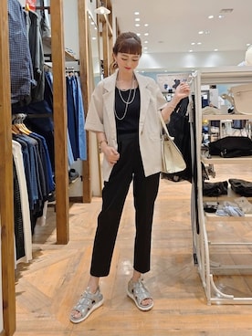 「GLOBAL WORK（グローバルワーク）のアイテム（ジャケット/アウター）」を使った、K・Nさん（レディース・161cm）の夏コーディネート