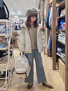 「アイテム（ダウンジャケット/コート）」を使った、K・Nさん（レディース・161cm・30代）の冬コーディネート