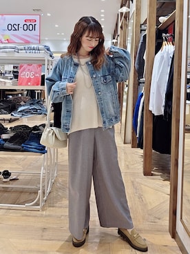 「アイテム（デニムジャケット）」を使った、K・Nさん（レディース・161cm・30代）の秋コーディネート