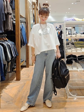 「アイテム（バックパック/リュック）」を使った、K・Nさん（レディース・161cm）の秋コーディネート