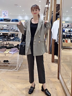 「アイテム（ボストンバッグ）」を使った、K・Nさん（レディース・161cm・40代）の秋コーディネート