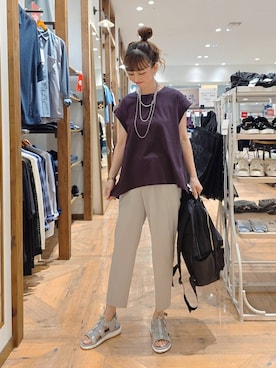 「アイテム（バックパック/リュック）」を使った、K・Nさん（レディース・161cm・40代）の夏コーディネート