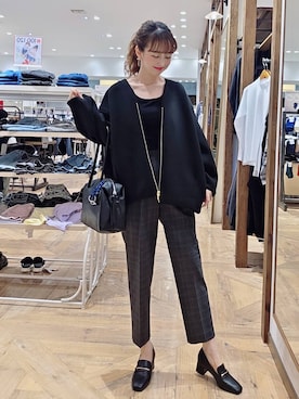 「アイテム（タンクトップ）」を使った、K・Nさん（レディース・161cm・30代）の秋コーディネート
