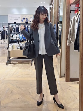 「アイテム（スラックス）」を使った、K・Nさん（レディース・161cm・40代）の冬コーディネート