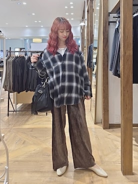 「GLOBAL WORK（グローバルワーク）のサラサラヘンリーネック長袖プルオーバー/1017895（Tシャツ/カットソー、ホワイト系）」を使った、K・Nさん（レディース・161cm）の夏コーディネート