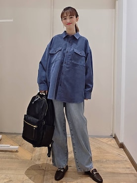 「アイテム（バックパック/リュック）」を使った、K・Nさん（レディース・161cm・40代）の秋コーディネート