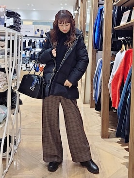 「アイテム（ボストンバッグ）」を使った、K・Nさん（レディース・161cm・40代）の冬コーディネート