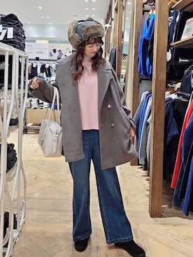 「アイテム（チェスターコート）」を使った、K・Nさん（レディース・161cm・30代）の冬コーディネート