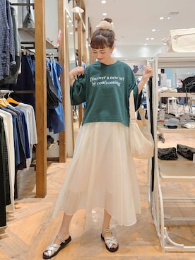 「アイテム（シュシュ）」を使った、K・Nさん（レディース・161cm・40代）の夏コーディネート