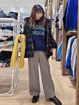 「アイテム（ダウンジャケット/コート）」を使った、K・Nさん（レディース・161cm・40代）の秋コーディネート