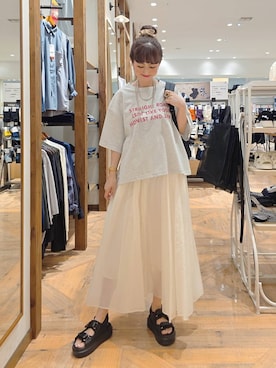 「アイテム（アクセサリー）」を使った、K・Nさん（レディース・161cm）の夏コーディネート