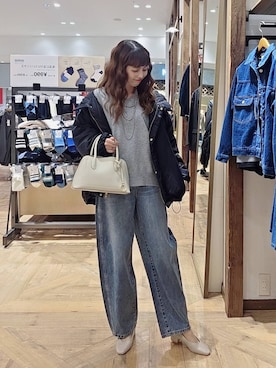 「GLOBAL WORK（グローバルワーク）のアイテム（デニムパンツ）」を使った、K・Nさん（レディース・161cm）の冬コーディネート