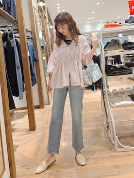 「アイテム（ボストンバッグ）」を使った、K・Nさん（レディース・161cm・40代）の夏コーディネート