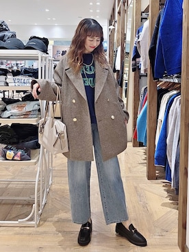 「GLOBAL WORK（グローバルワーク）のGOODデニムバギーパンツ/498388（デニムパンツ）」を使った、K・Nさん（レディース・161cm）の秋コーディネート