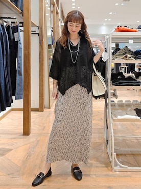 「アイテム（スカート）」を使った、K・Nさん（レディース・161cm・40代）の夏コーディネート