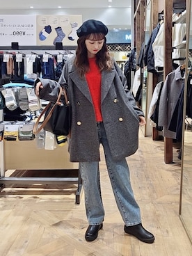 「アイテム（トートバッグ）」を使った、K・Nさん（レディース・161cm・30代）の冬コーディネート