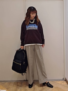 「アイテム（バックパック/リュック）」を使った、K・Nさん（レディース・161cm・30代）の秋コーディネート