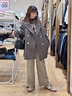 「アイテム（チェスターコート）」を使った、K・Nさん（レディース・161cm・30代）の秋コーディネート