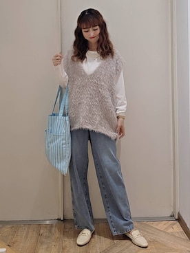 「アイテム（ローファー）」を使った、K・Nさん（レディース・161cm・40代）の秋コーディネート