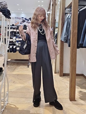 「GLOBAL WORK（グローバルワーク）のアイテム」を使った、K・Nさん（レディース・161cm）の秋コーディネート