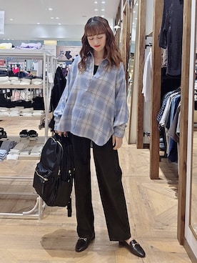 「アイテム（バックパック/リュック）」を使った、K・Nさん（レディース・161cm・30代）の秋コーディネート