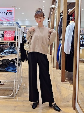 「アイテム（カーディガン/ボレロ）」を使った、K・Nさん（レディース・161cm・40代）の秋コーディネート