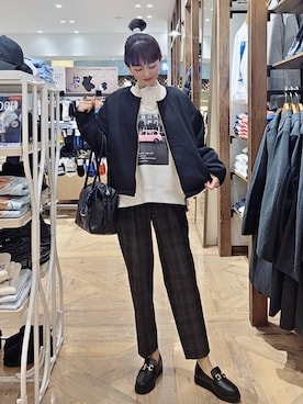 「アイテム（ボストンバッグ）」を使った、K・Nさん（レディース・161cm・40代）の秋コーディネート