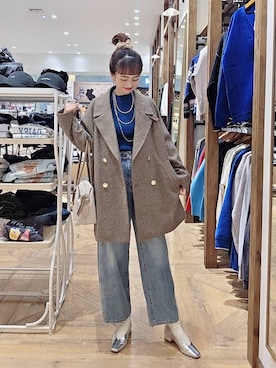 「GLOBAL WORK（グローバルワーク）のGOODデニムバギーパンツ/498388（デニムパンツ）」を使った、K・Nさん（レディース・161cm）の秋コーディネート