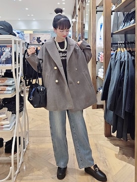 「アイテム（チェスターコート）」を使った、K・Nさん（レディース・161cm・30代）の秋コーディネート