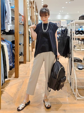 「アイテム（バックパック/リュック）」を使った、K・Nさん（レディース・161cm・30代）の夏コーディネート
