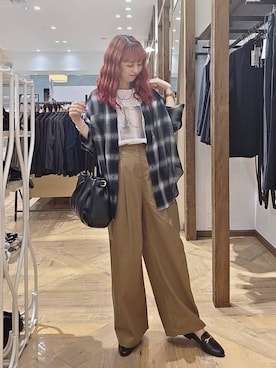 「GLOBAL WORK（グローバルワーク）の3ROOMボストンバッグ/1045688（ボストンバッグ、ブラック系）」を使った、K・Nさん（レディース・161cm）の夏コーディネート