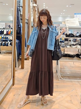 「GLOBAL WORK（グローバルワーク）のアイテム（ワンピース/ドレス）」を使った、K・Nさん（レディース・161cm）の夏コーディネート