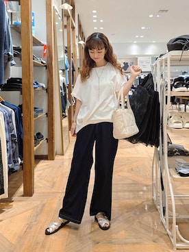 「アイテム（デニムパンツ）」を使った、K・Nさん（レディース・161cm・40代）の夏コーディネート