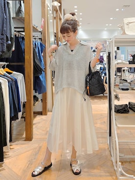「アイテム（シュシュ）」を使った、K・Nさん（レディース・161cm・40代）の夏コーディネート