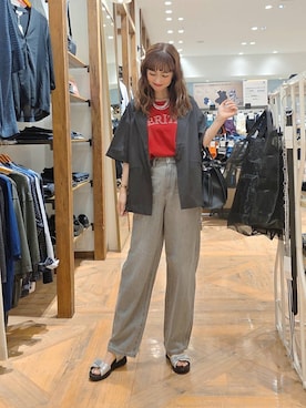 「アイテム（アクセサリー）」を使った、K・Nさん（レディース・161cm）の夏コーディネート