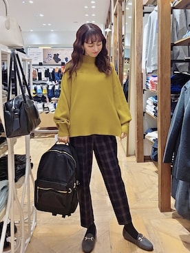 「アイテム（バックパック/リュック）」を使った、K・Nさん（レディース・161cm・40代）の秋コーディネート