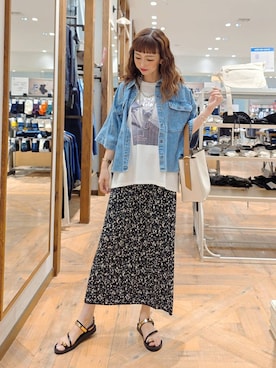 「アイテム（スカート）」を使った、K・Nさん（レディース・161cm・40代）の夏コーディネート