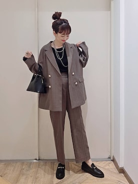 「GLOBAL WORK（グローバルワーク）のスペ軽3ROOM2WAYショルダー/234508（ショルダーバッグ）」を使った、K・Nさん（レディース・161cm・30代）の秋コーディネート