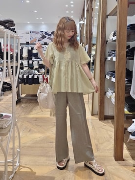 「GLOBAL WORK（グローバルワーク）のアイテム（パンツ）」を使った、K・Nさん（レディース・161cm）の夏コーディネート