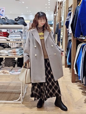 「アイテム（チェスターコート）」を使った、K・Nさん（レディース・161cm・30代）の秋コーディネート